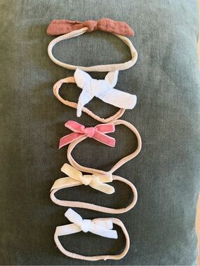 Baby Girl Bow Headband Set - Pink, White, Cream, Coral, Ivory